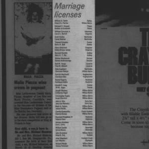 John A Kile & Jody Lee Matosky - Marriage License Application - 1990
